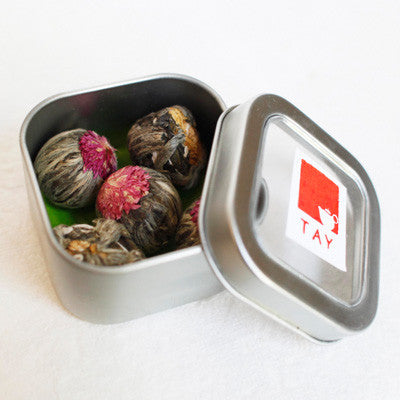 Silver Blooming Tea Tin